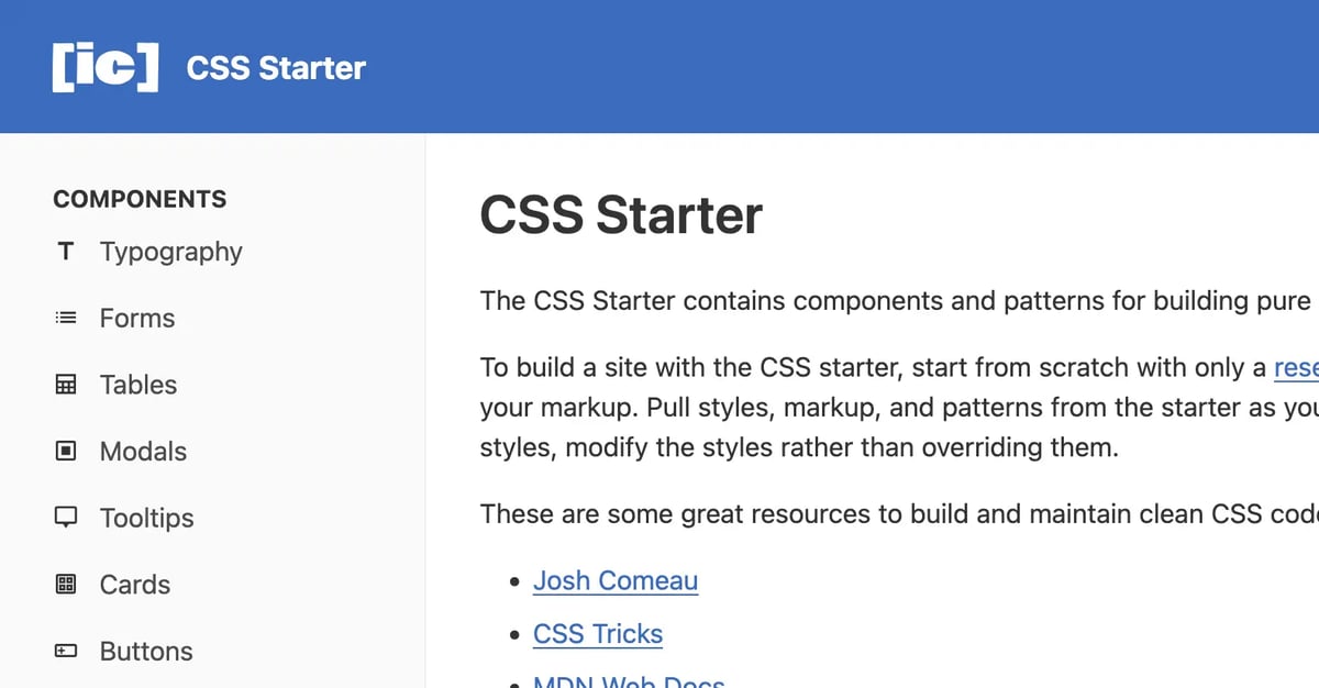 css starter screenshot