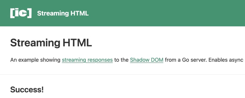 Streaming HTML